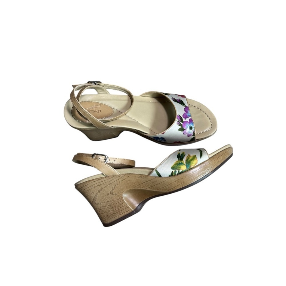 Dansko - Floral Wedge Strappy Comfort Sandals Sz 39 - Picture 3 of 8